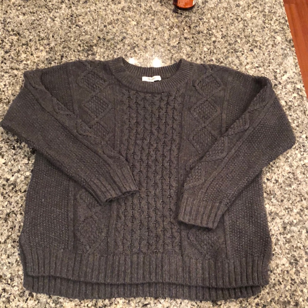 Madewell charcoal cable sweater size large